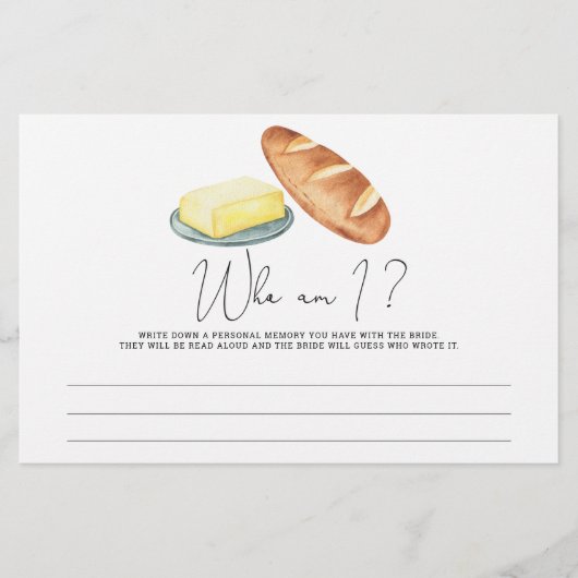 Butter Together - Wer bin ich Brautparty Briefpapier (Vorderseite)