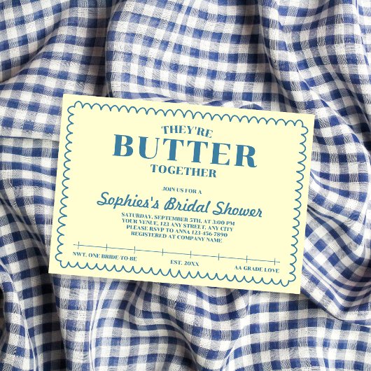 Butter Together Yellow Vintage Bridal Shower Einladung
