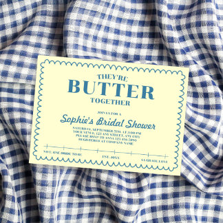 Butter Together Yellow Vintage Bridal Shower Einladung