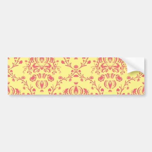 Butter und Cranberry Damask Autoaufkleber (Vorne)