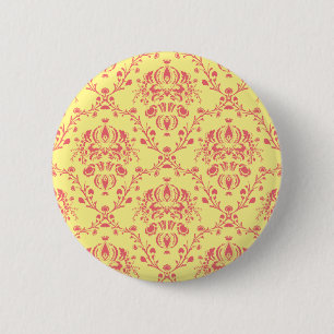 Butter und Cranberry Damask Button