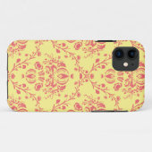 Butter und Cranberry Damask Case-Mate iPhone Hülle (Rückseite (Horizontal))