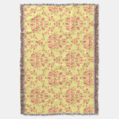 Butter und Cranberry Damask Decke (Vorderseite Vertikal)