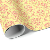 Butter und Cranberry Damask Geschenkpapier (Rolleneckpunkt)