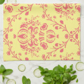 Butter und Cranberry Damask Handtuch (Gefaltet)