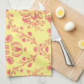 Butter und Cranberry Damask Handtuch (Viertel Falte)