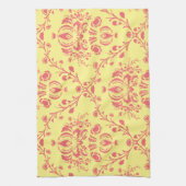 Butter und Cranberry Damask Handtuch (Vertikal)