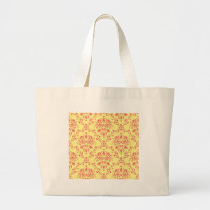 Butter und Cranberry Damask Jumbo Stoffbeutel