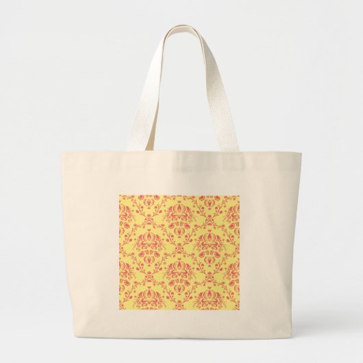 Butter und Cranberry Damask Jumbo Stoffbeutel (Vorne)