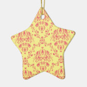 Butter und Cranberry Damask Keramik Ornament (Links)