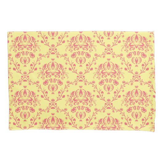 Butter und Cranberry Damask Kissenbezug (Vorderseite-Links)