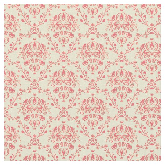 Butter und Cranberry Damask Stoff (Nahaufnahme)