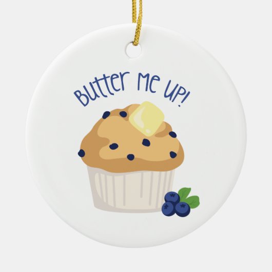 Butter und Muffin Keramik Ornament (Vorne)