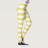 Butter und weiße Farbe horizontal gestreift Leggings (Rechts)