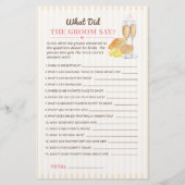 Butter -What Did The Groom Say? Bridal Shower Game (Vorderseite)