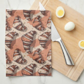 "Butter & Whimsy: Die Croissant Chronicles" Geschirrtuch (Viertel Falte)