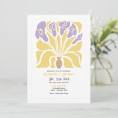 Butter & Wisteria Abstract Floral Boho Wedding Einladung (Stehend Vorderseite)