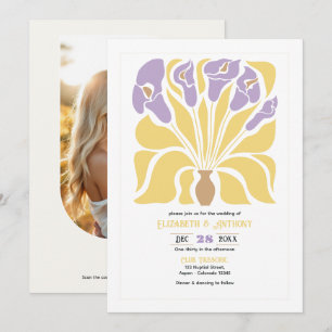 Butter & Wisteria Abstrakte Florale Boho-Hochzeit Einladung