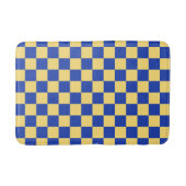 Butter yellow and blue checkered board pattern badematte (Vorderseite)