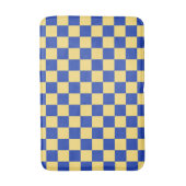 Butter yellow and blue checkered board pattern badematte (Vorderseite Vertikal)