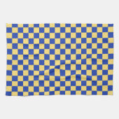 Butter yellow and blue checkered board pattern geschirrtuch (Horizontal)