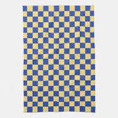 Butter yellow and blue checkered board pattern geschirrtuch (Vertikal)
