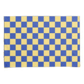 Butter yellow and blue checkered board pattern kissenbezug (Vorderseite-Rechts)