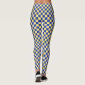 Butter yellow and blue checkered board pattern leggings (Rückseite)