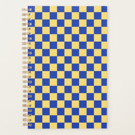 Butter yellow and blue checkered board pattern planer