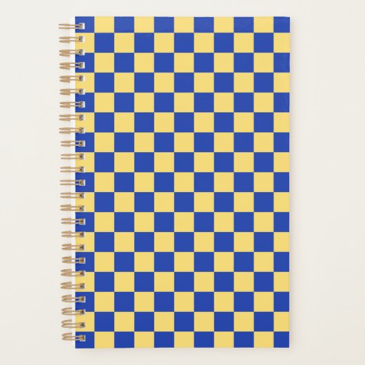 Butter yellow and blue checkered board pattern planer (Vorderseite)