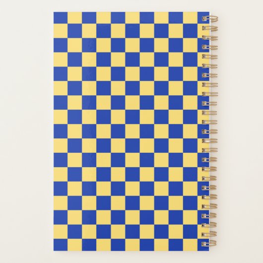 Butter yellow and blue checkered board pattern planer (Rückseite)