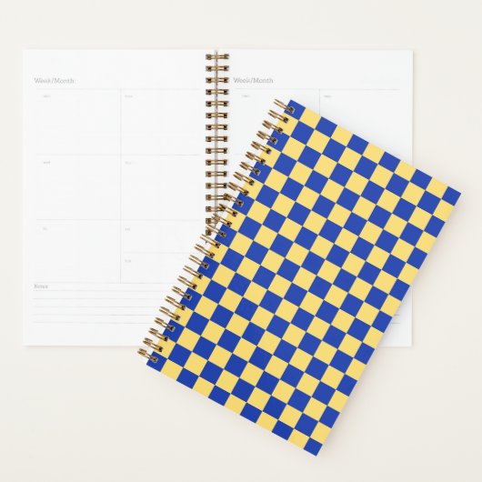 Butter yellow and blue checkered board pattern planer (Anzeige)