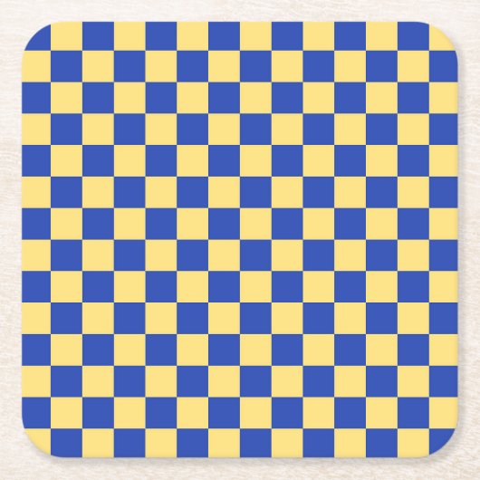 Butter yellow and blue checkered board pattern rechteckiger pappuntersetzer (Vorderseite)