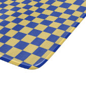 Butter yellow and blue checkered board pattern schneidebrett (Ecke)
