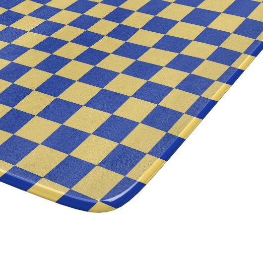 Butter yellow and blue checkered board pattern schneidebrett (Ecke)
