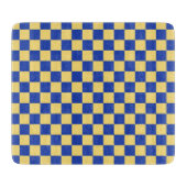 Butter yellow and blue checkered board pattern schneidebrett (Vorderseite)