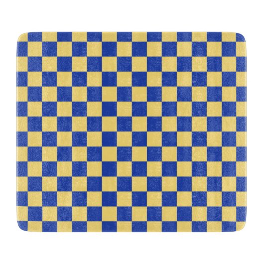 Butter yellow and blue checkered board pattern schneidebrett (Vorderseite)