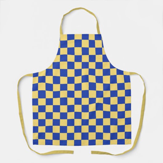 Butter yellow and blue checkered board pattern schürze (Vorderseite)