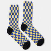 Butter yellow and blue checkered board pattern socken (Rechts)