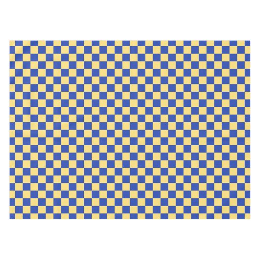 Butter yellow and blue checkered board pattern tischdecke (Vorderseite (Horizontal))