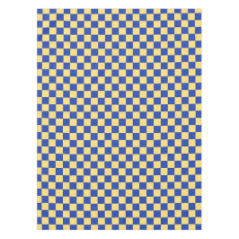 Butter yellow and blue checkered board pattern tischdecke