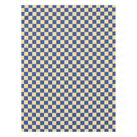 Butter yellow and blue checkered board pattern tischdecke (Vorderseite)