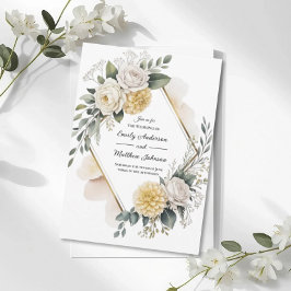 Butter Yellow And Gold Wedding Invitation Einladung