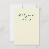 Butter Yellow and Green Simple RSVP Card (Vorderseite)