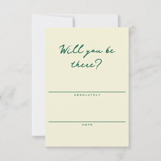 Butter Yellow and Green Simple RSVP Card (Vorderseite)