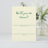 Butter Yellow and Green Simple RSVP Card (Stehend Vorderseite)