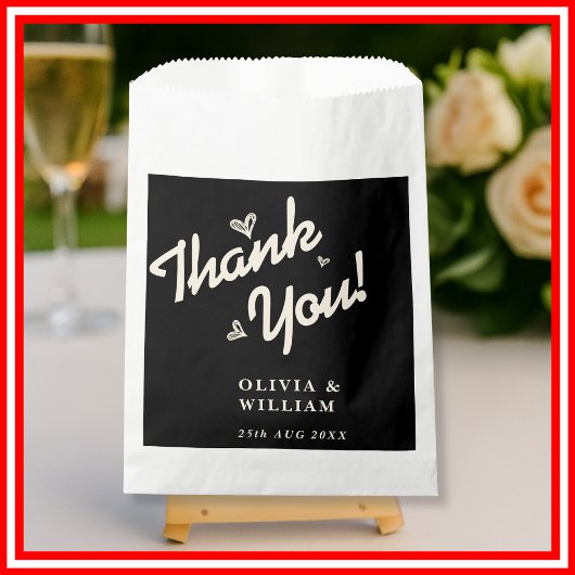 Butter Yellow Black Wedding Danke Geschenktütchen