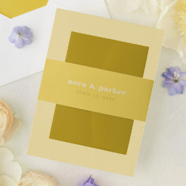 Butter Yellow Bold Typografy Simple Wedding Einladungsbanderole