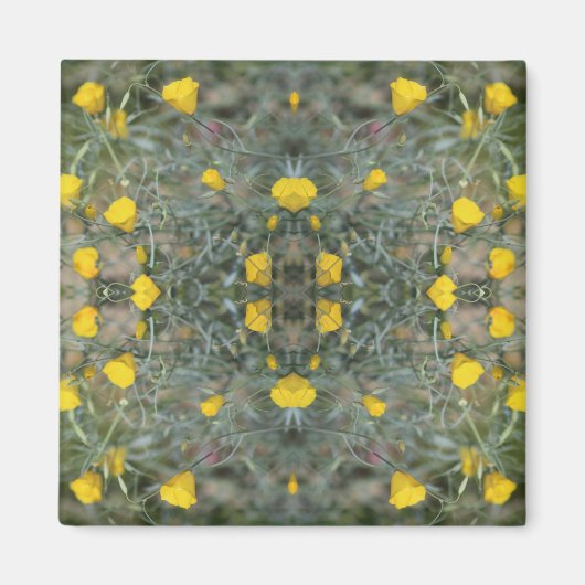 Butter Yellow California Poppy Pattern Magnet (Vorne)