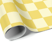 Butter Yellow Checkerboard Geschenkpapier (Rolleneckpunkt)
